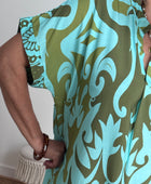 Robe Elisa kaki/turquoise