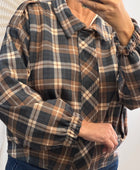 Blouson loose carreaux bleus