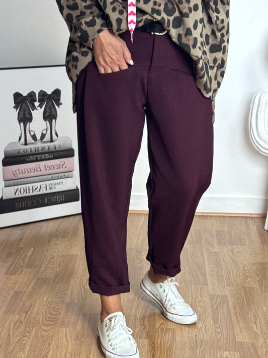 Pantalon Gabriel lie de vin TU 36/42