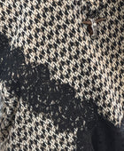 Pull asymétrique pieds de poule dentelle