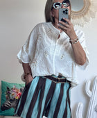 Short rayé marron/vert TU 42/48
