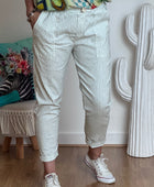 Pantalon confort rayures kaki