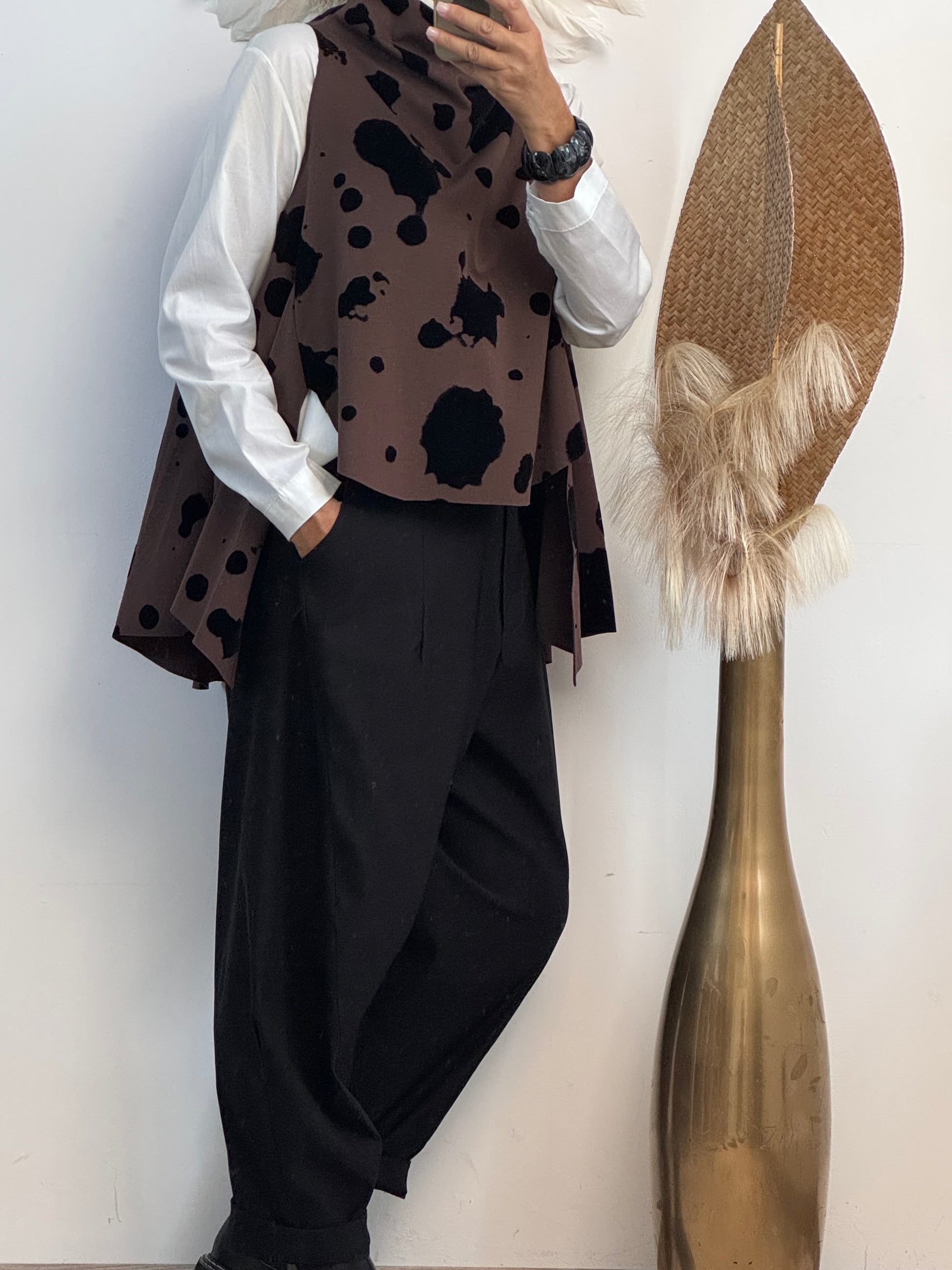Blouse asymétrique cow marron