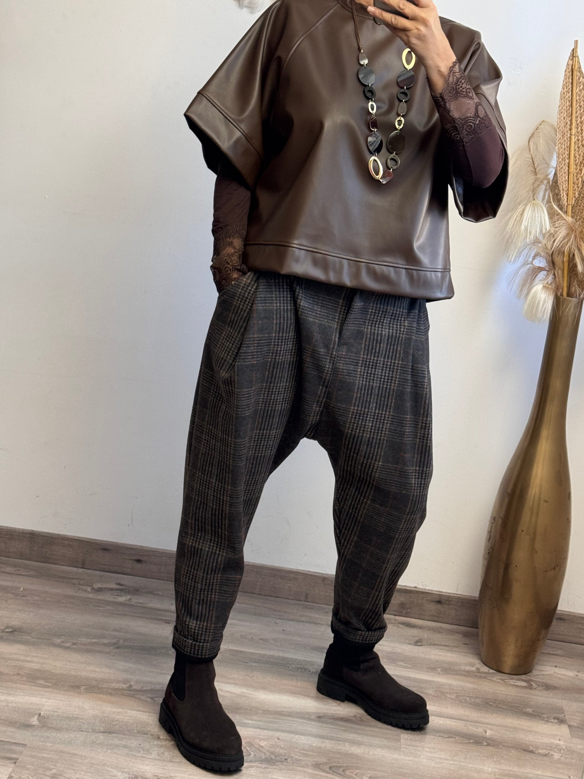 Pantalon saroual à carreaux