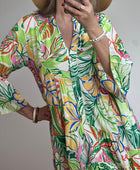 Robe floral vert