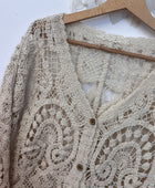 Gilet long crochet beige TU 38/44