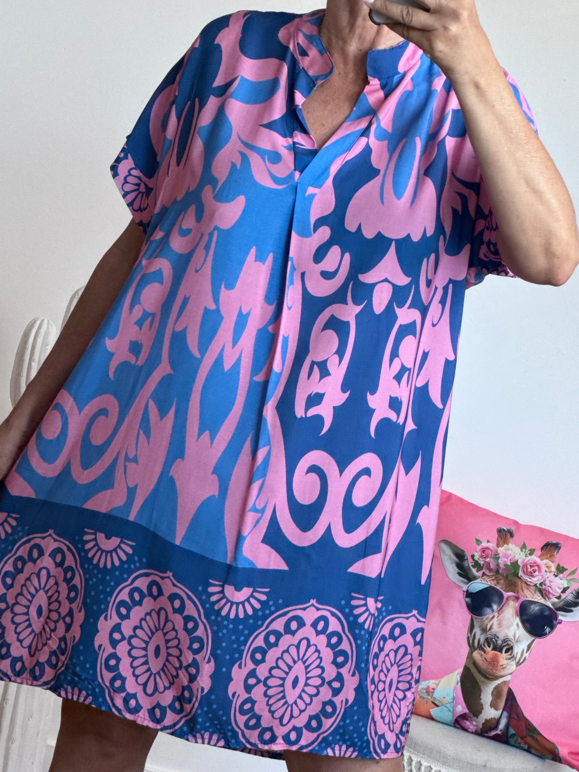 Robe Elisa bleue et rose