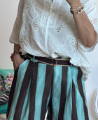 Short rayé marron/vert TU 42/48