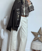 Jeans crème bohème du S au XXL