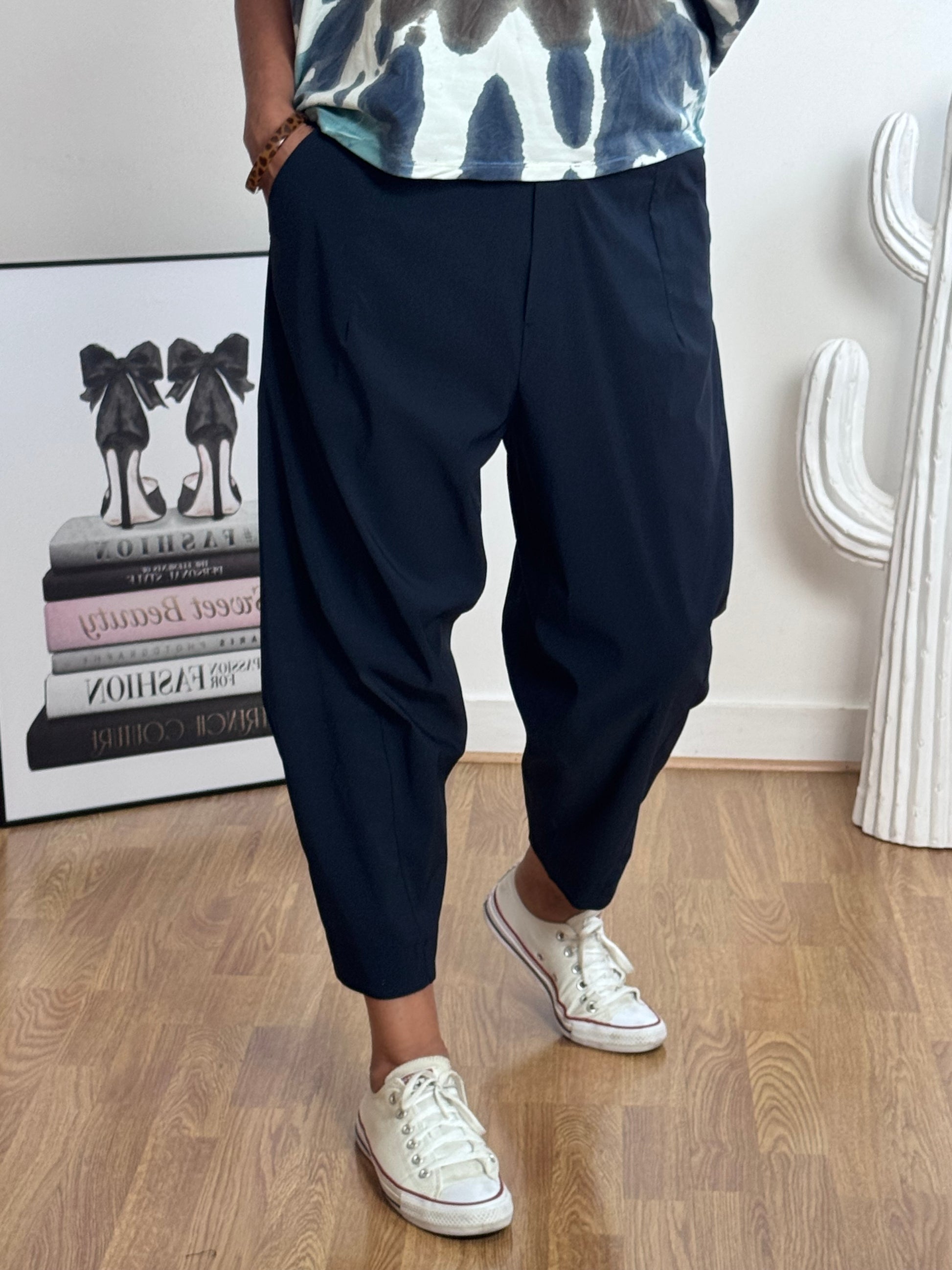 Pantalon style japonais marine