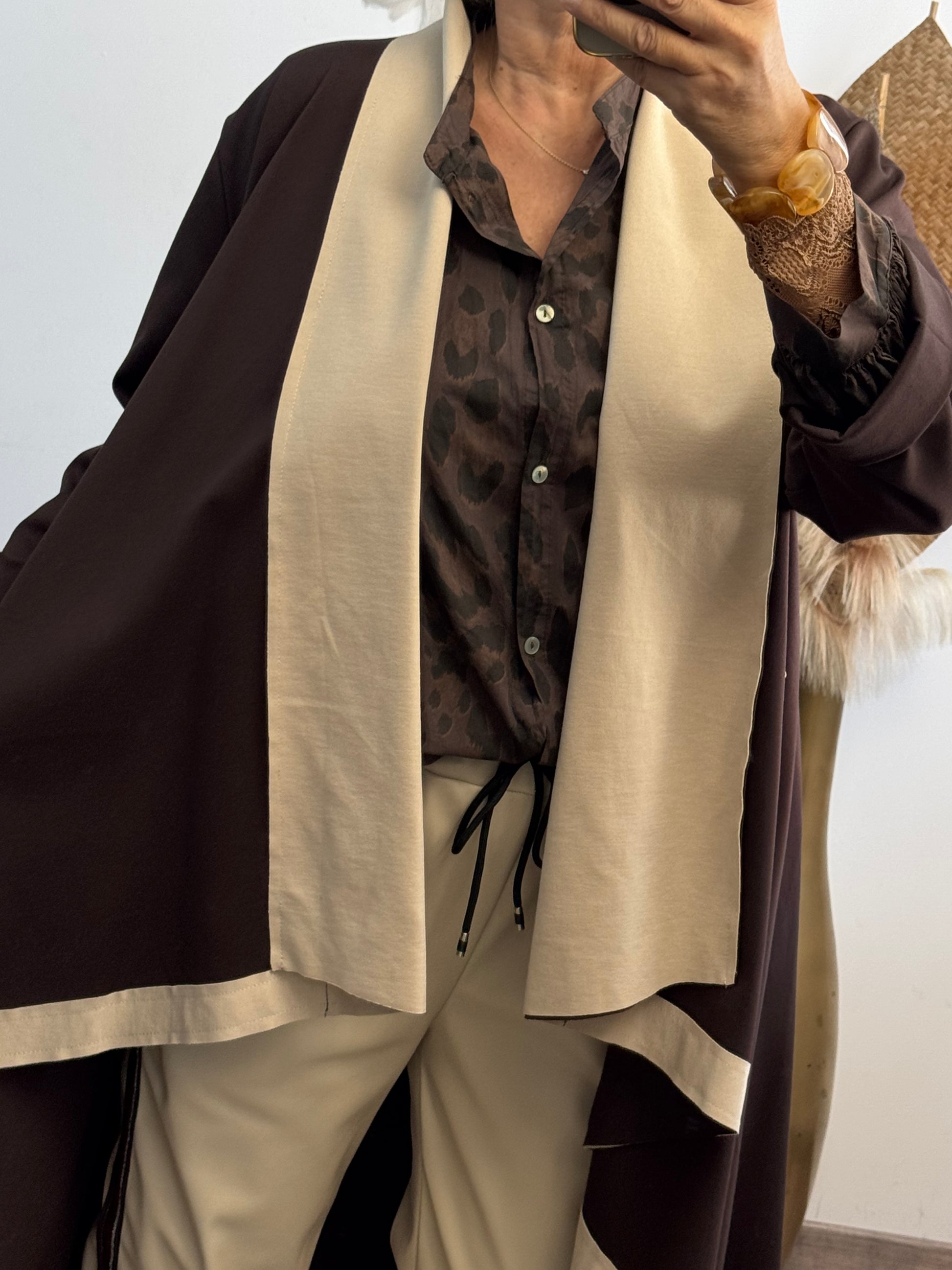 Manteau Félix beige et marron