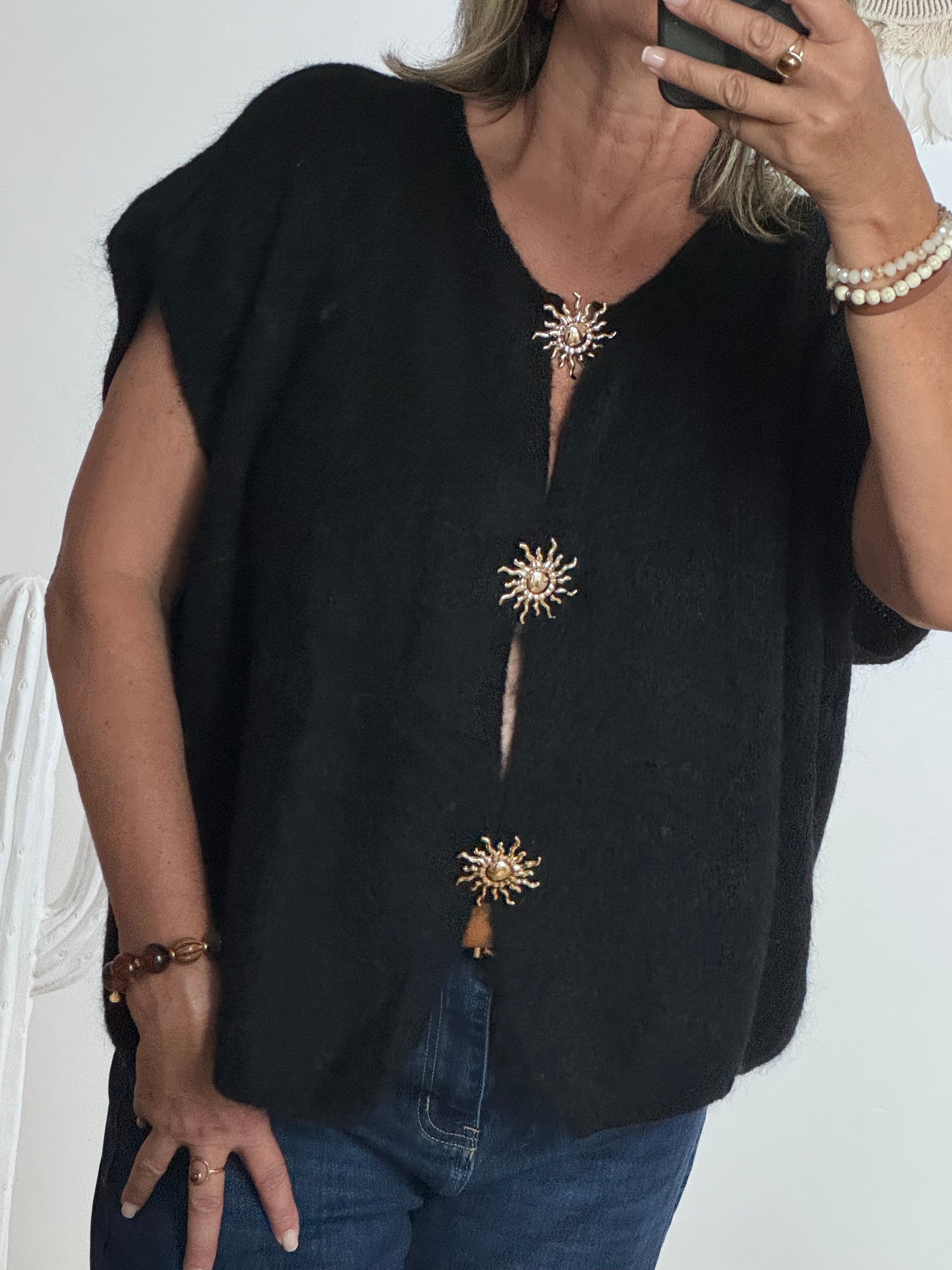 Gilet mohair noir