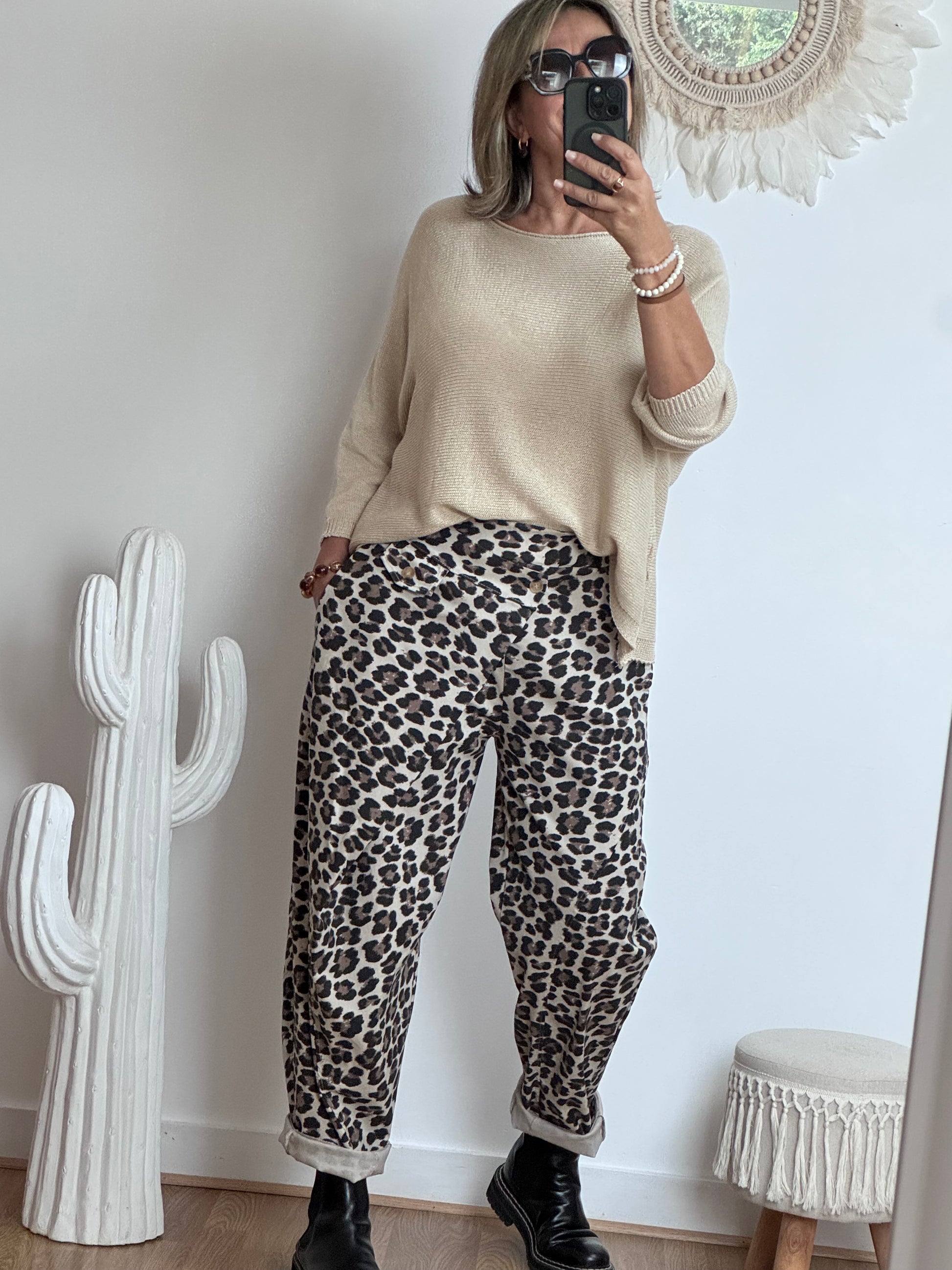 Pantalon Léo beige
