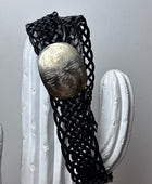 Ceinture cuir tressée noire