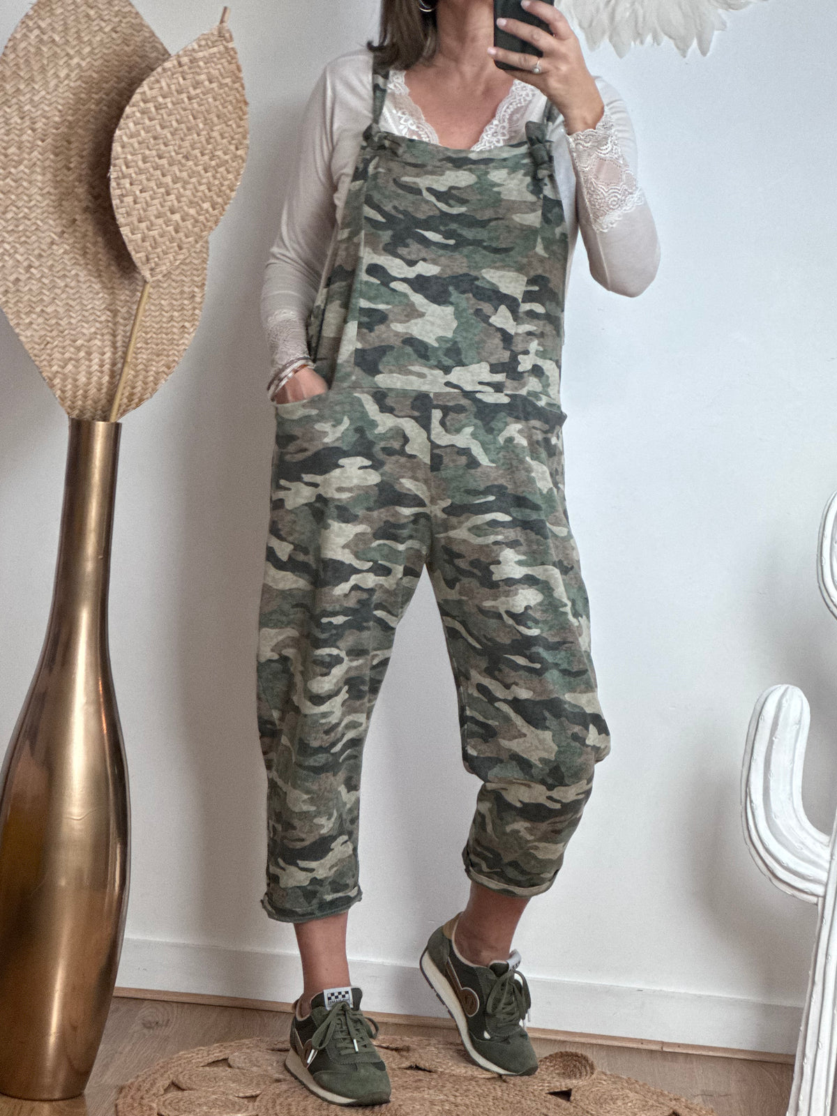 Salopette camouflage kaki