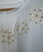 Teeshirt blanc broderie fleurs