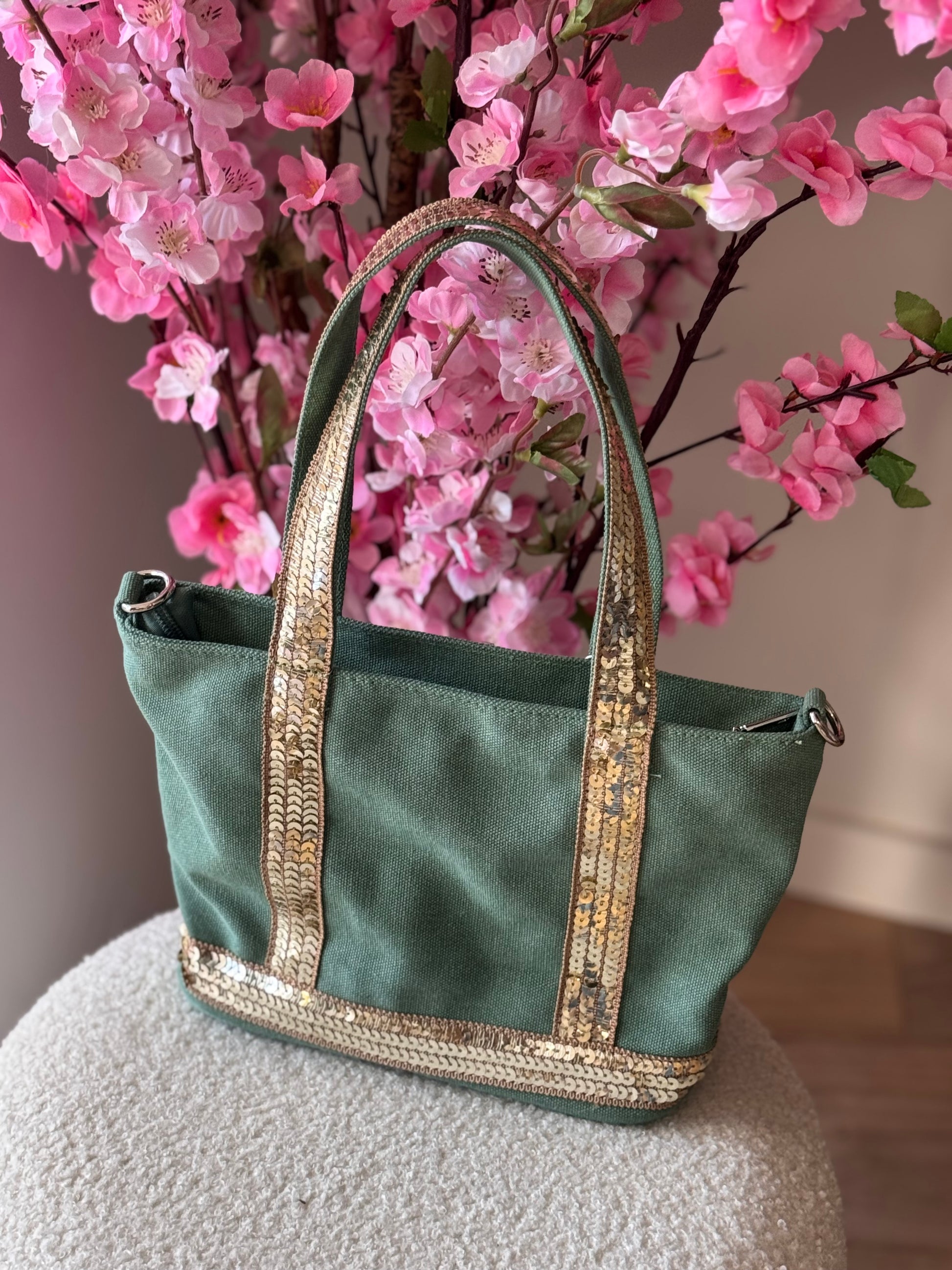 Sac vanes toile verte (petit modèle)