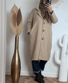 Manteau moumoute beige