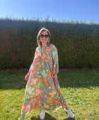 Robe kaki Floral multicolore