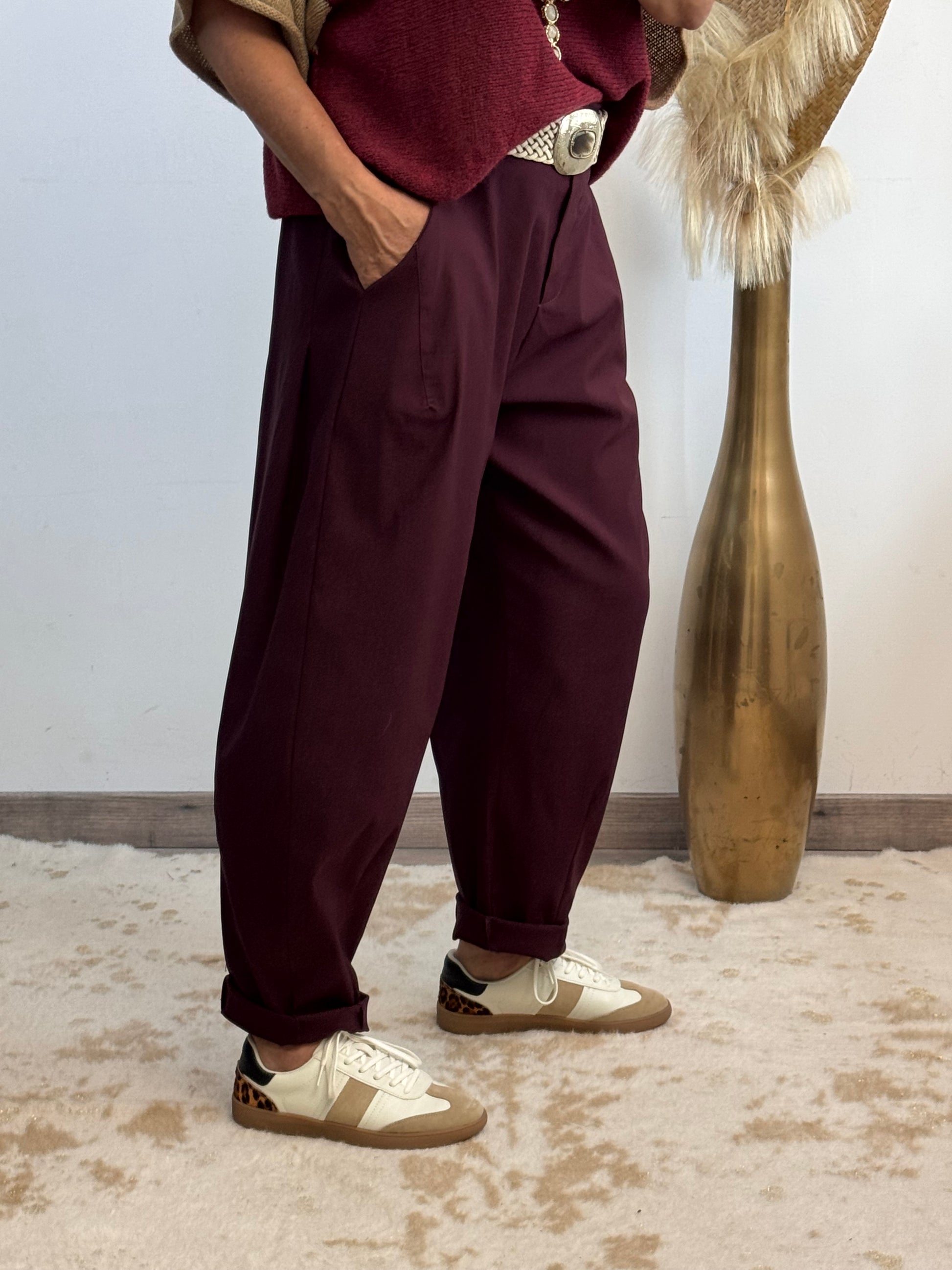 Pantalon César bordeaux