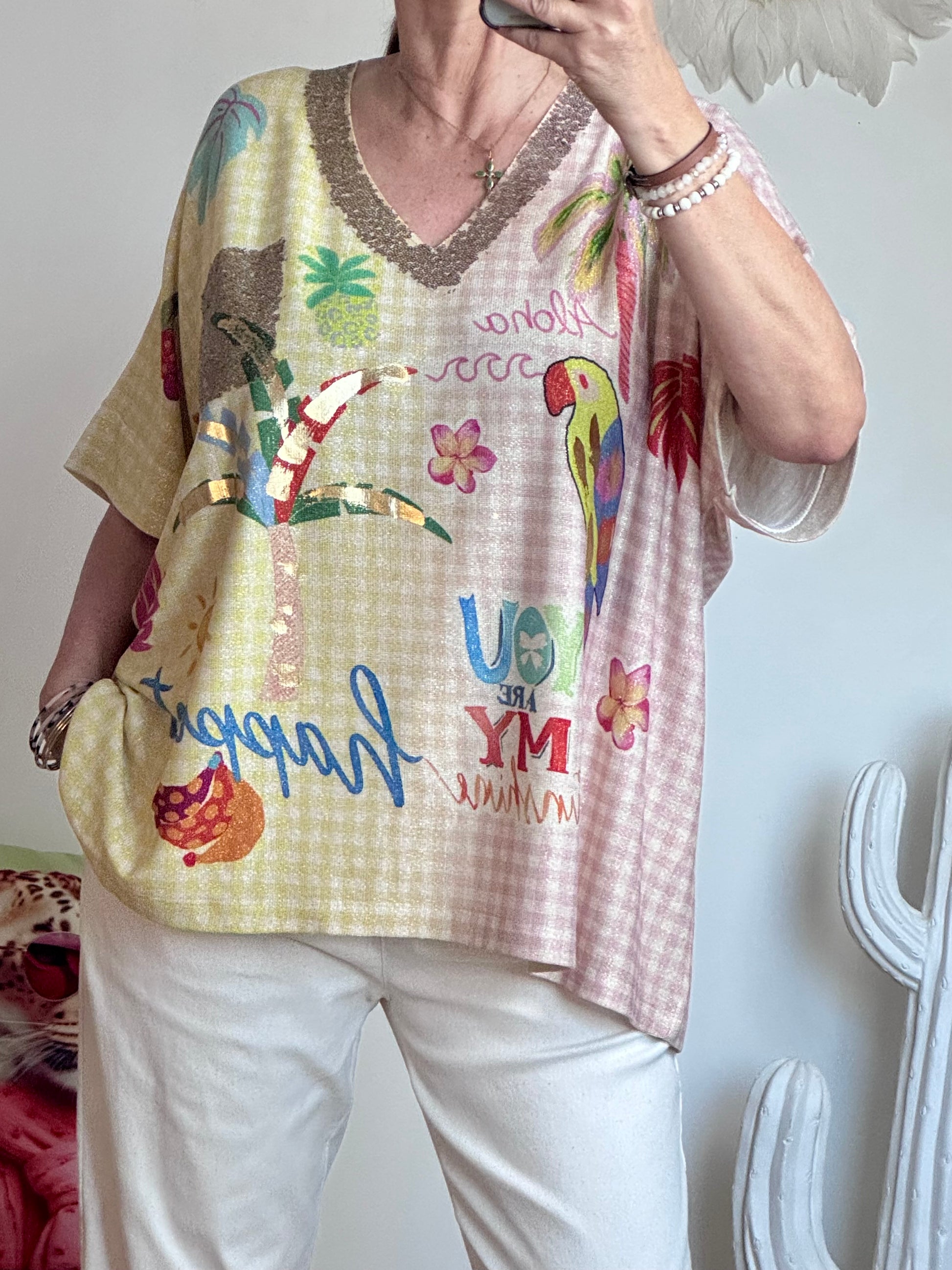Haut oversize perroquet