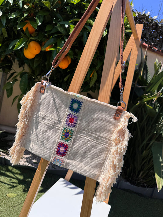 Sac bohème crochet crème