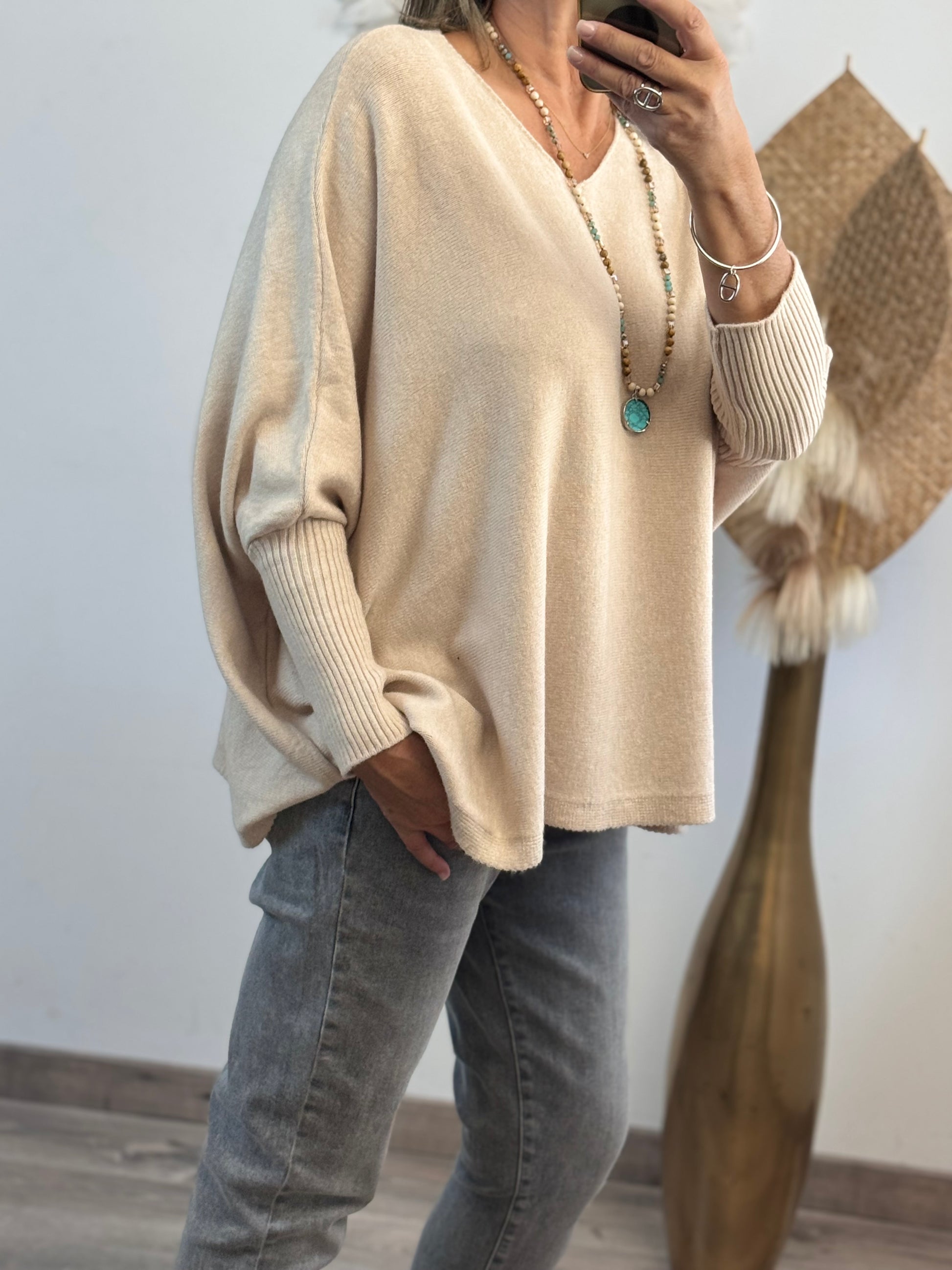 Pull Lucas oversize beige TU 44/54
