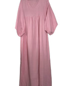 Robe longue gaz de coton rose TU 38/46