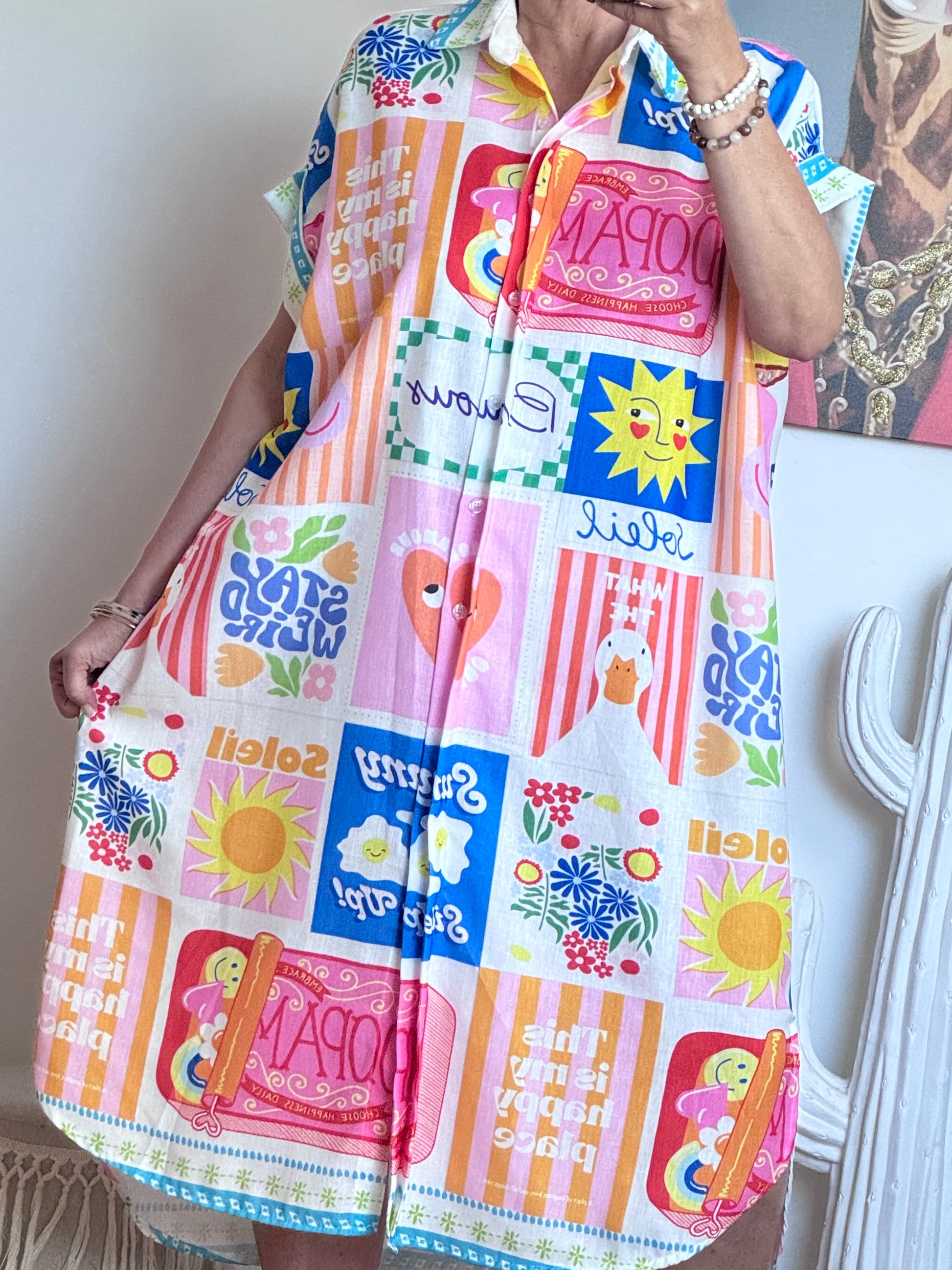 Robe chemise multicolore TU 38/48