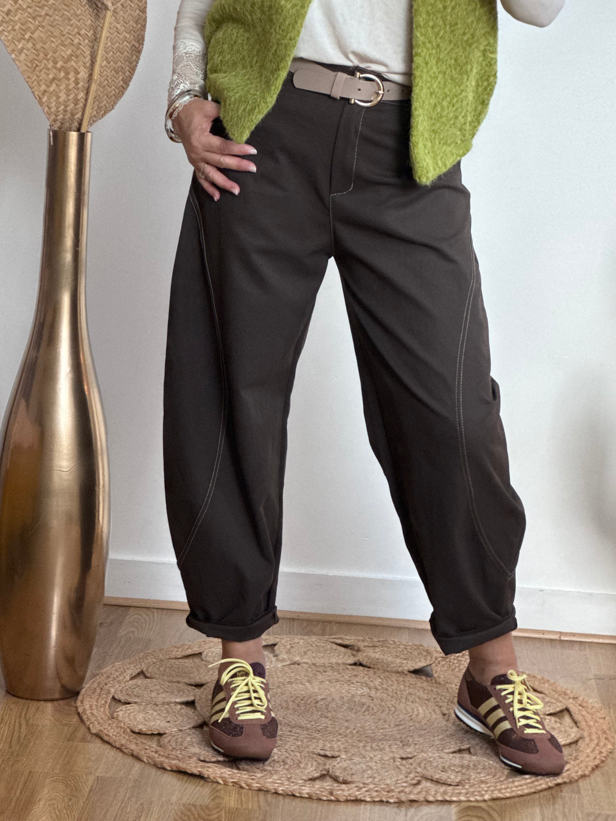 Pantalon balloon marron