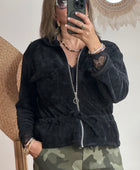 Veste velours milleraies noir