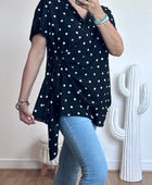 Blouse pois noire
