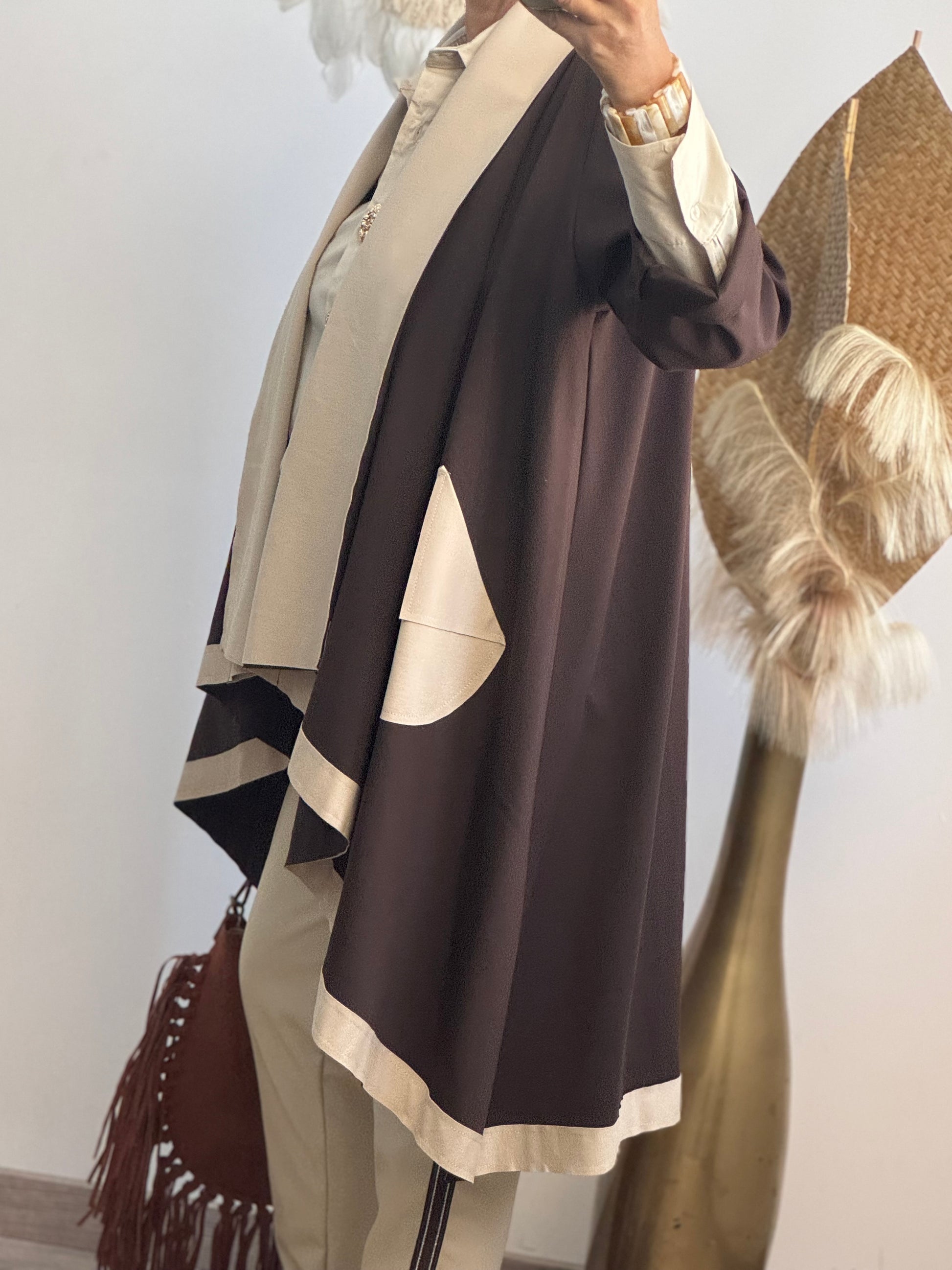 Manteau Félix beige et marron