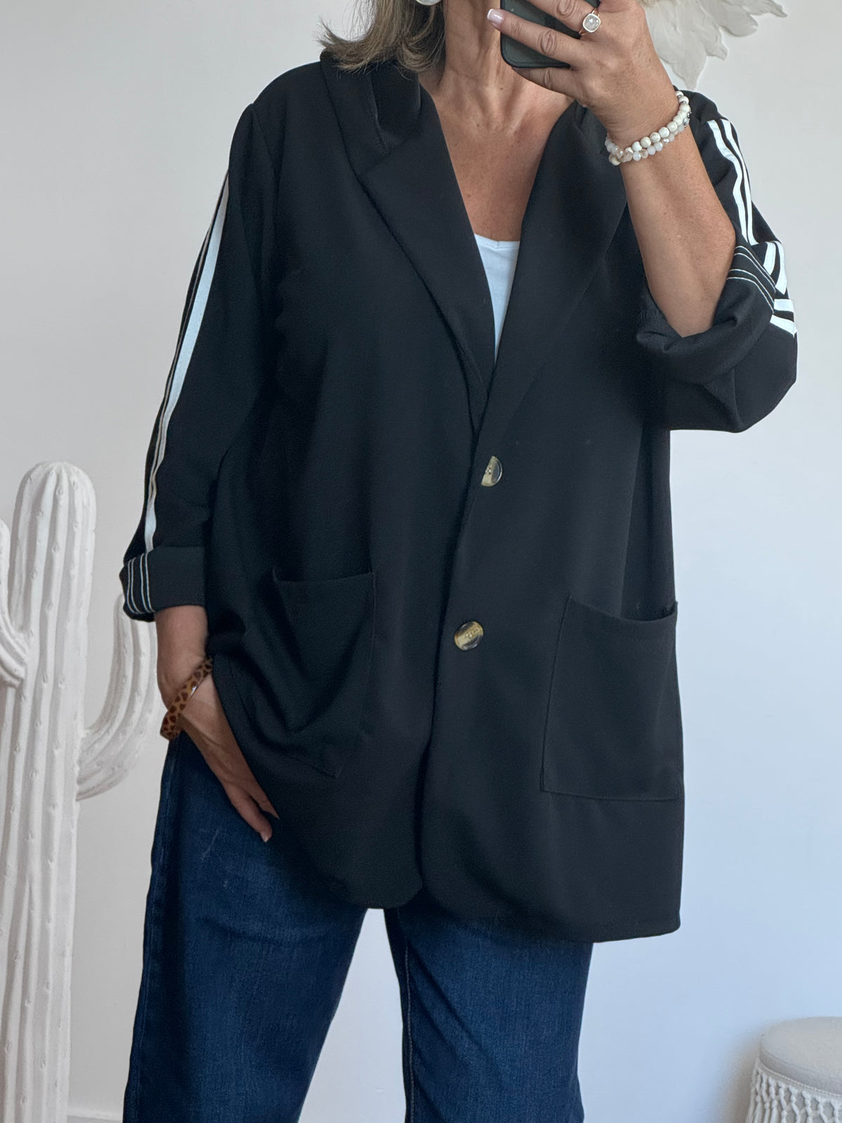 Veste casuel noir jolie forme