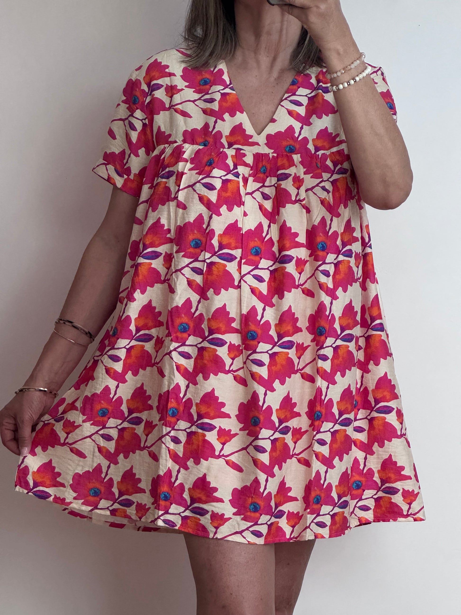 Robe shorty floral