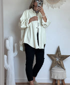Veste jeans oversize crème