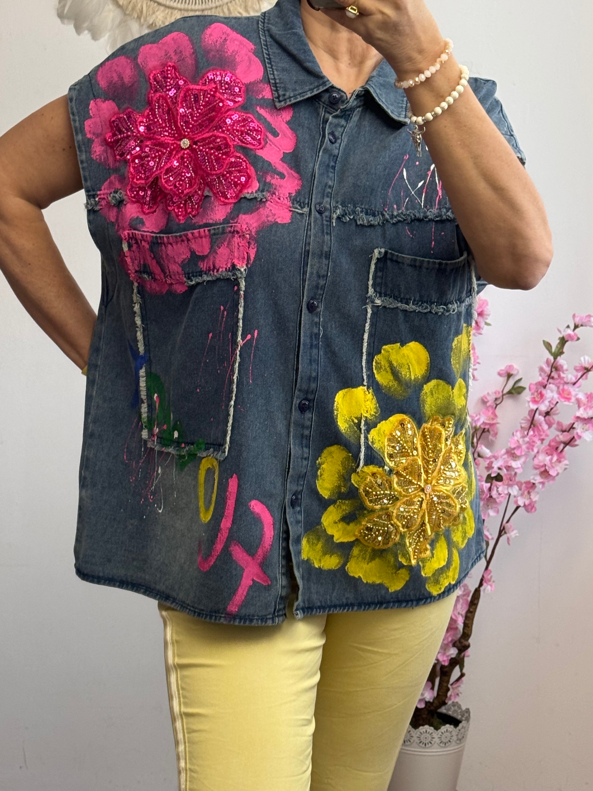 Chemise jeans Flowers