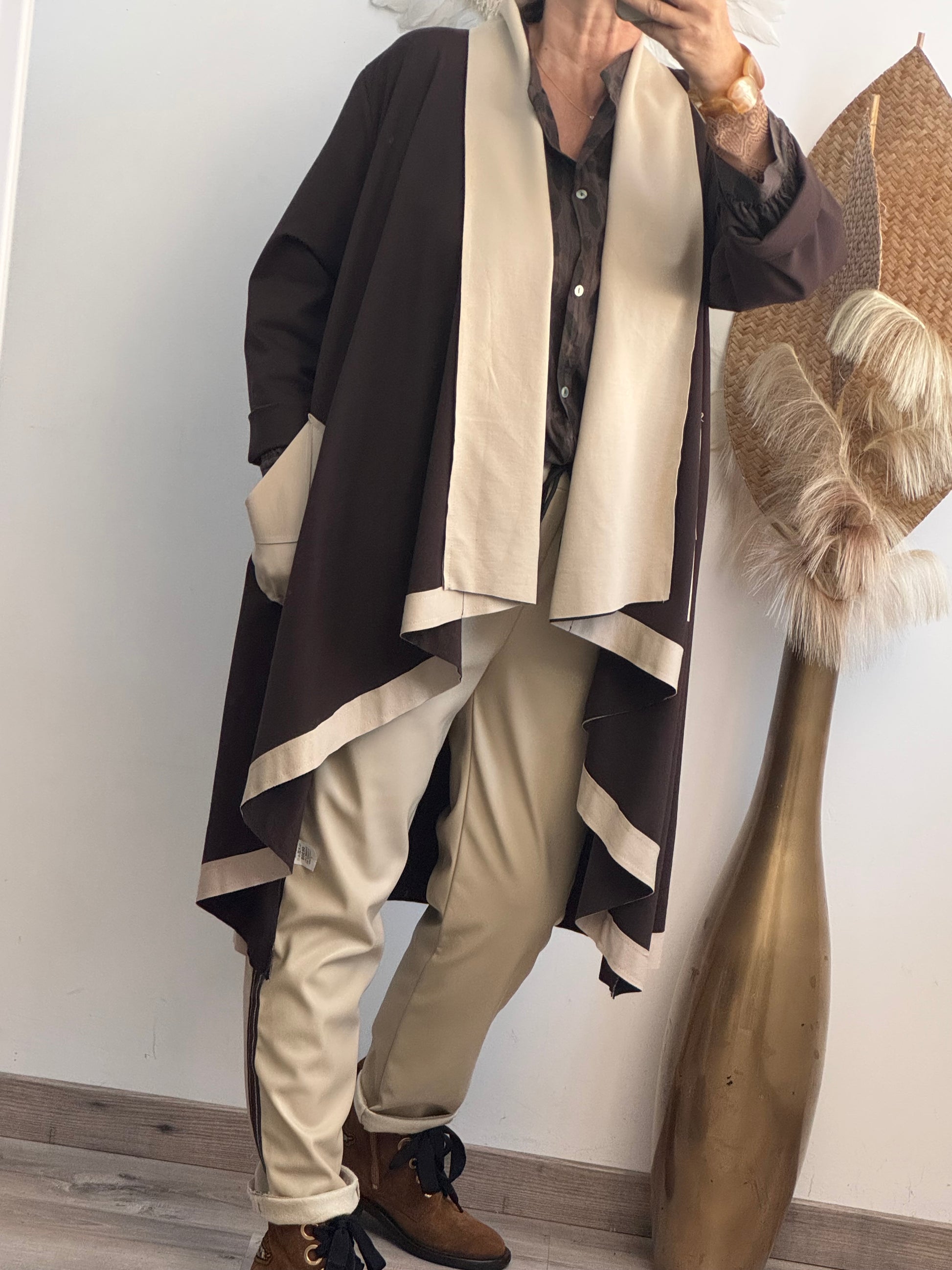 Manteau Félix beige et marron