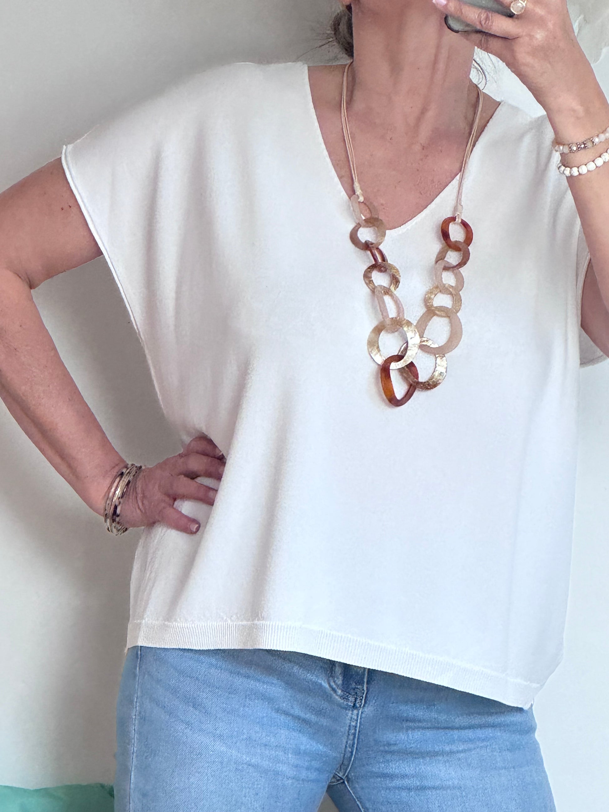 Teeshirt maille fine blanc TU 36/46