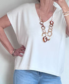Teeshirt maille fine blanc TU 36/46