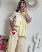 Chemise oversize rayée jaune