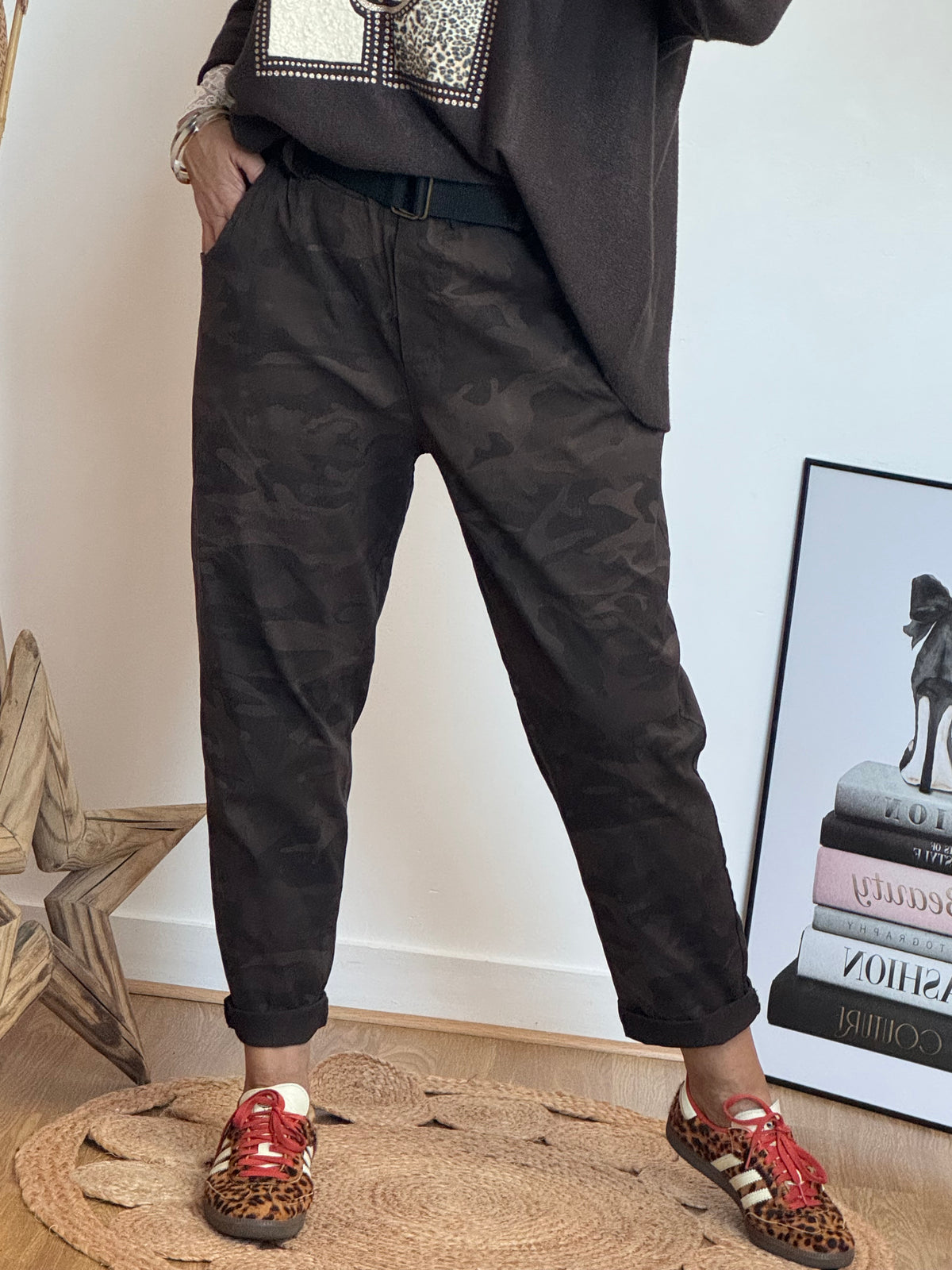 Pantalon Dakota camouflage marron