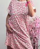 Robe teeshirt Léo rose et taupe