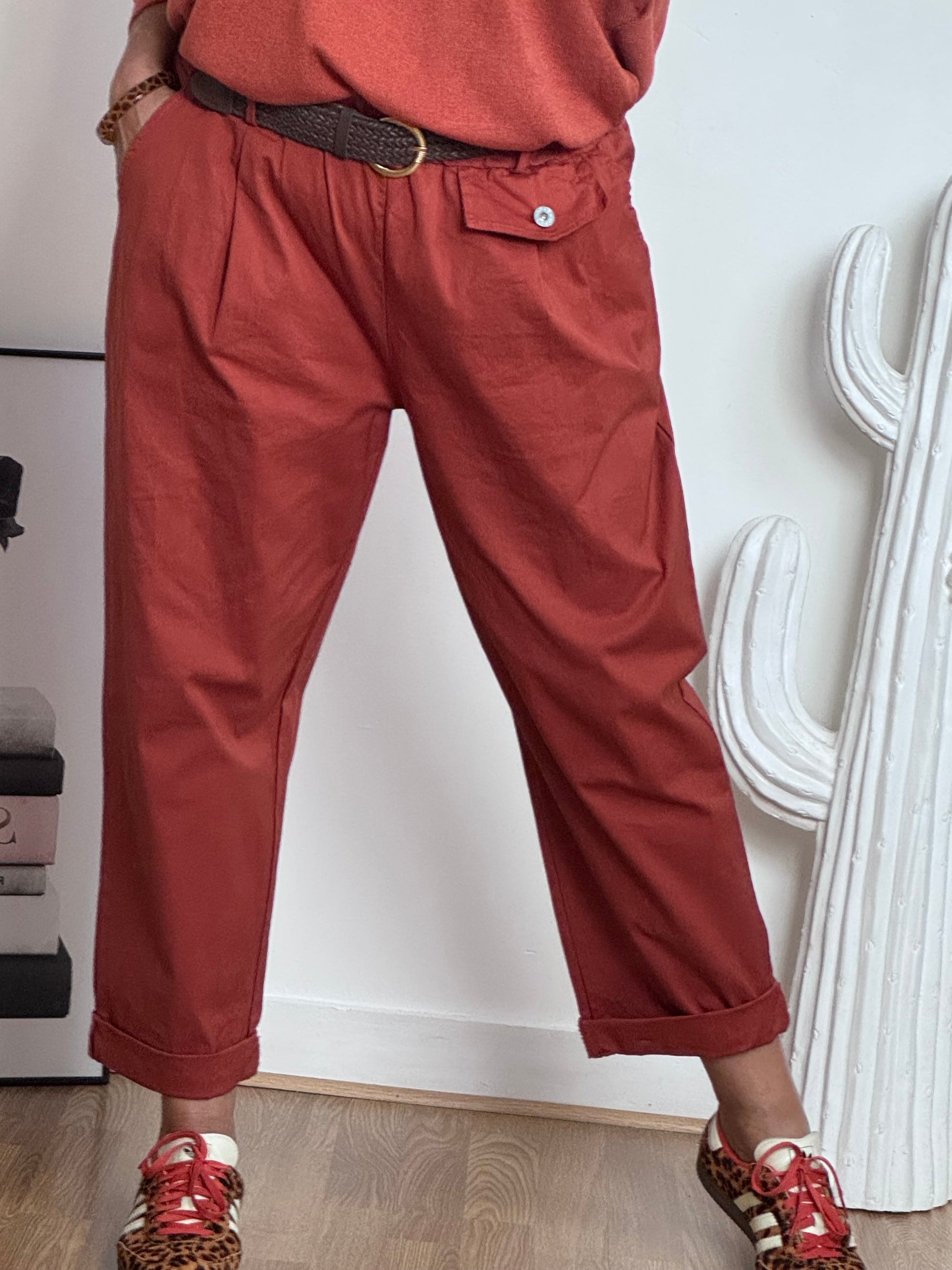 Pantalon confort Arthur terracotta TU 38/48
