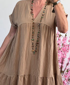 Robe Lison beige camel