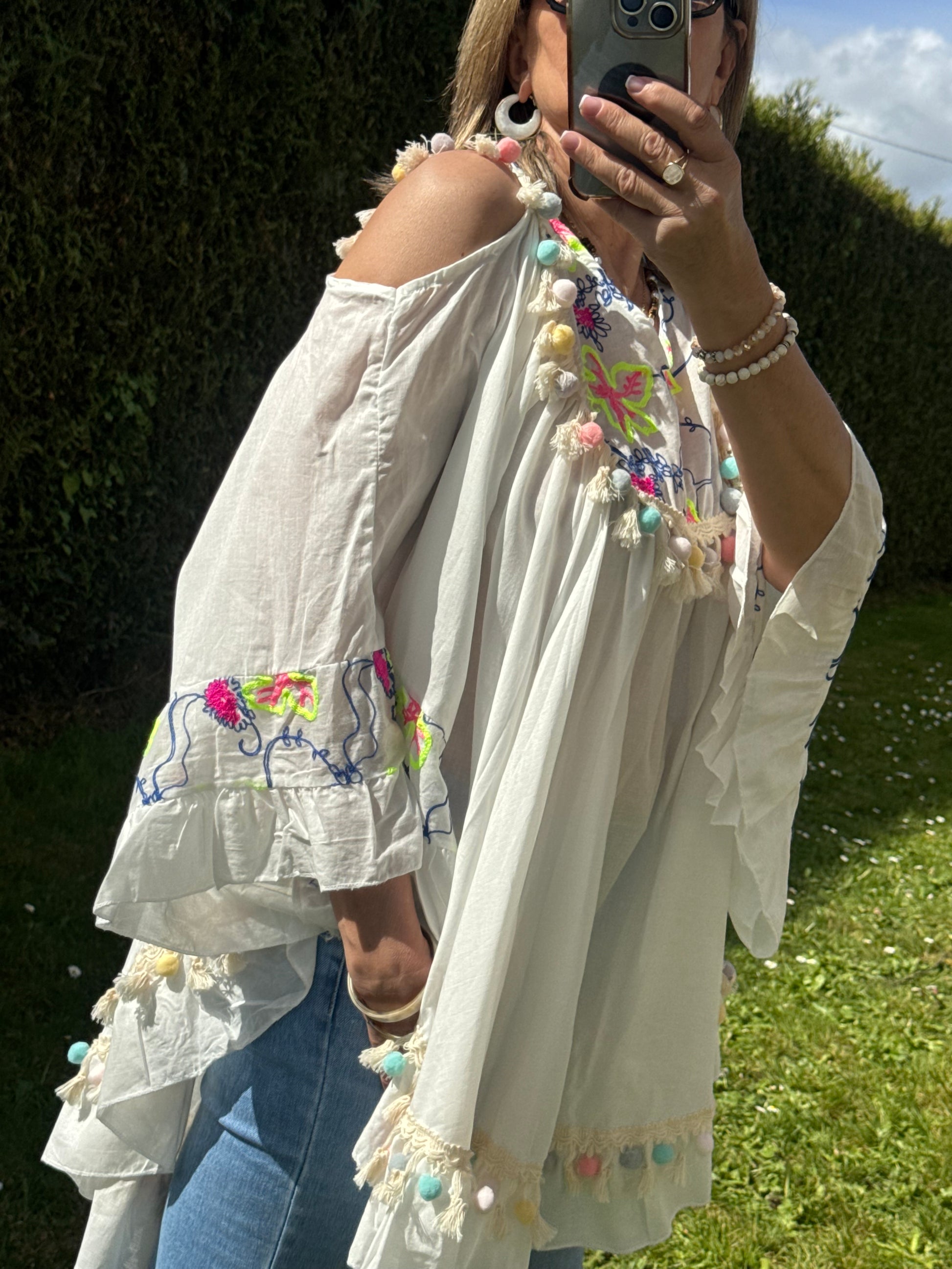 Blouse bohème blanche
