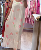 Robe à bretelles assez longue blanche