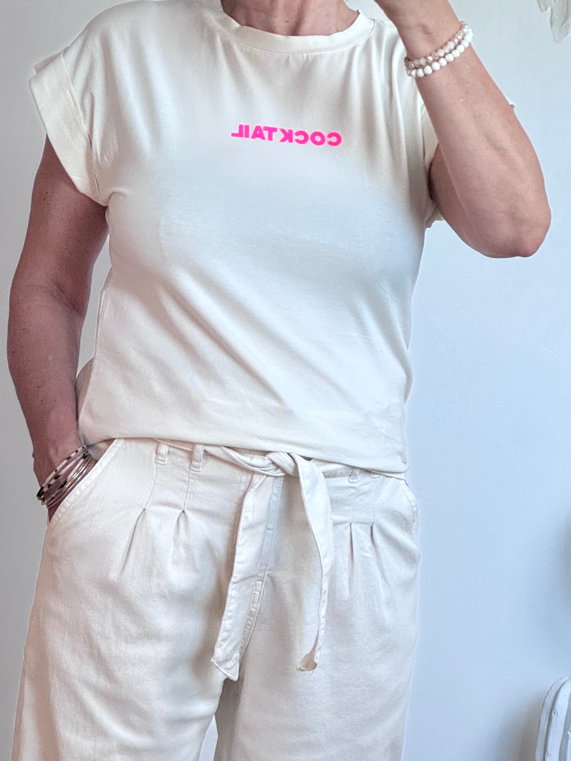 Teeshirt cocktail beige