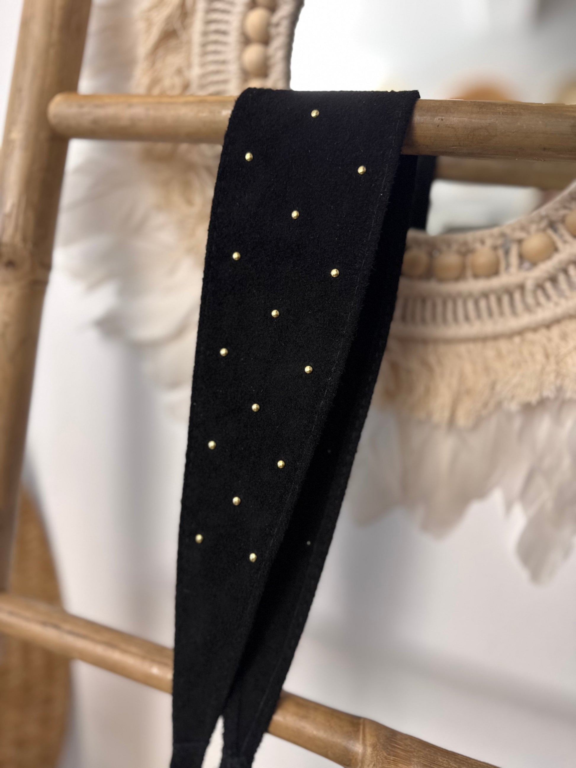 Ceinture cuir daim noir ou marron