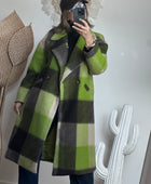 Manteau carreaux pistache